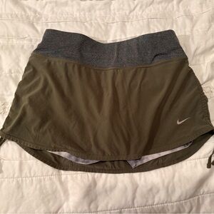 Nike Olive Green and Gray Skirt